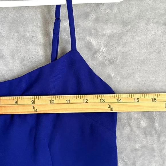 NEW! Lovers Friends Teddy Mini Dress Size S Blue Spaghetti Straps Ruffle Party - Picture 11 of 14